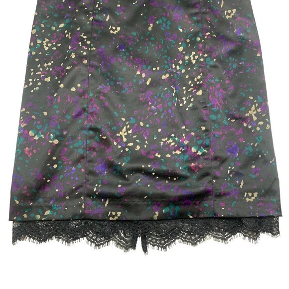 Guess Y2K Stretch Multicolor Lace/Satin Spaghetti Strap Dress Women's Size 6 - Picture 4 of 7